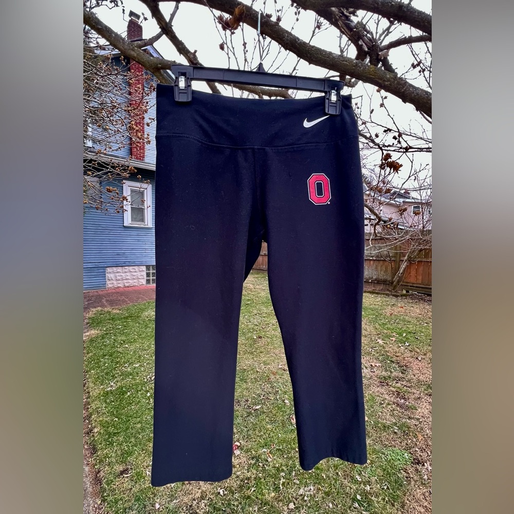 Nike Dri-Fit Ohio State OSU Buckeyes Legend Capri Crop Black Lowrise legging y2k